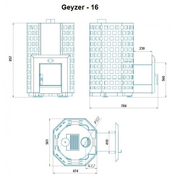 Fatüzelésű szaunakályha - NOVA GEYZER 16
