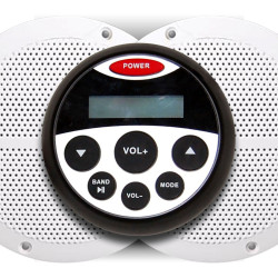 Zenei központ szett, vízálló két hangszóróval 