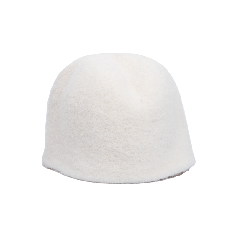 Szauna sapka - fehér, gyapjú