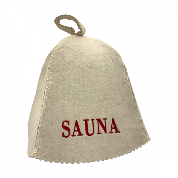 Szaunasapka - SAUNA, piros betűkkel