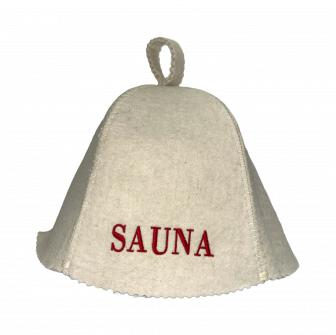 Szaunasapka - SAUNA, piros betűkkel
