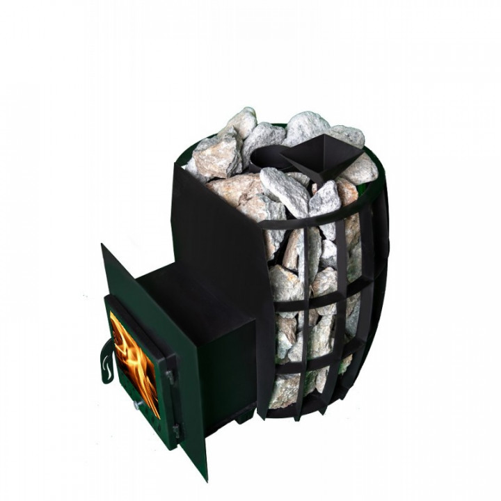 Fatüzelésű szaunakályha - TEPLODAR BARREL 12 üvegajtóval