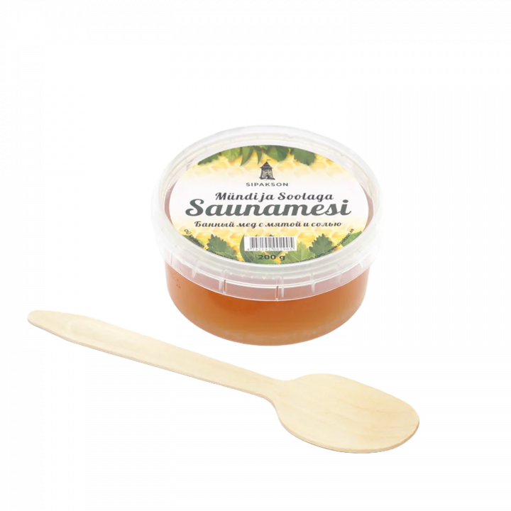 Szaunaméz mentakivonattal és sóval, 200g