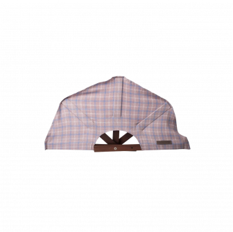 Szauna ventilátor, világos színű kockás szövet