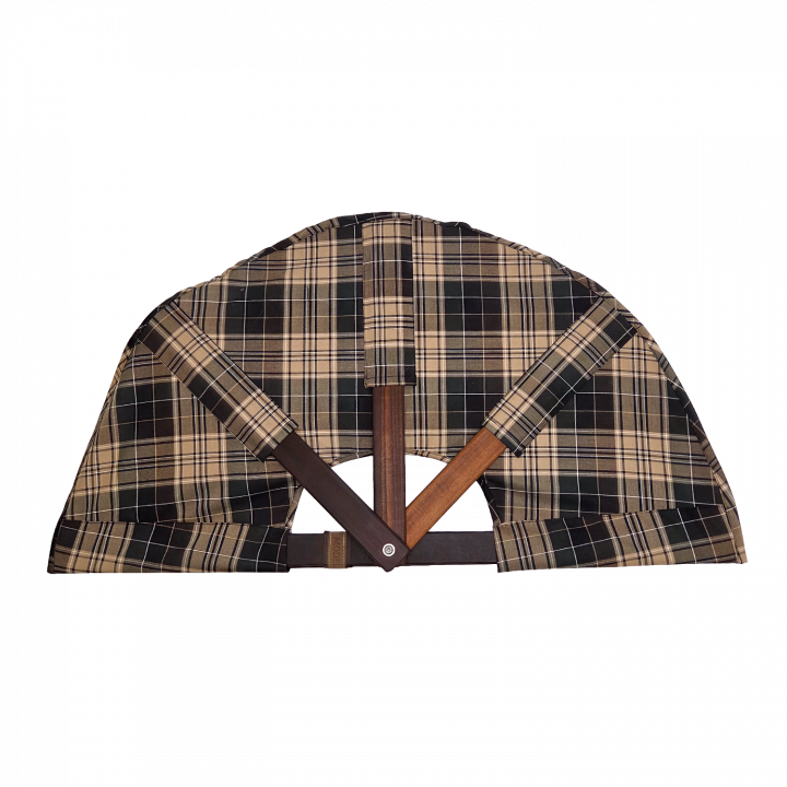 Szauna ventilátor, sötét kockás anyagból