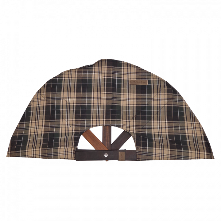 Szauna ventilátor, sötét kockás anyagból