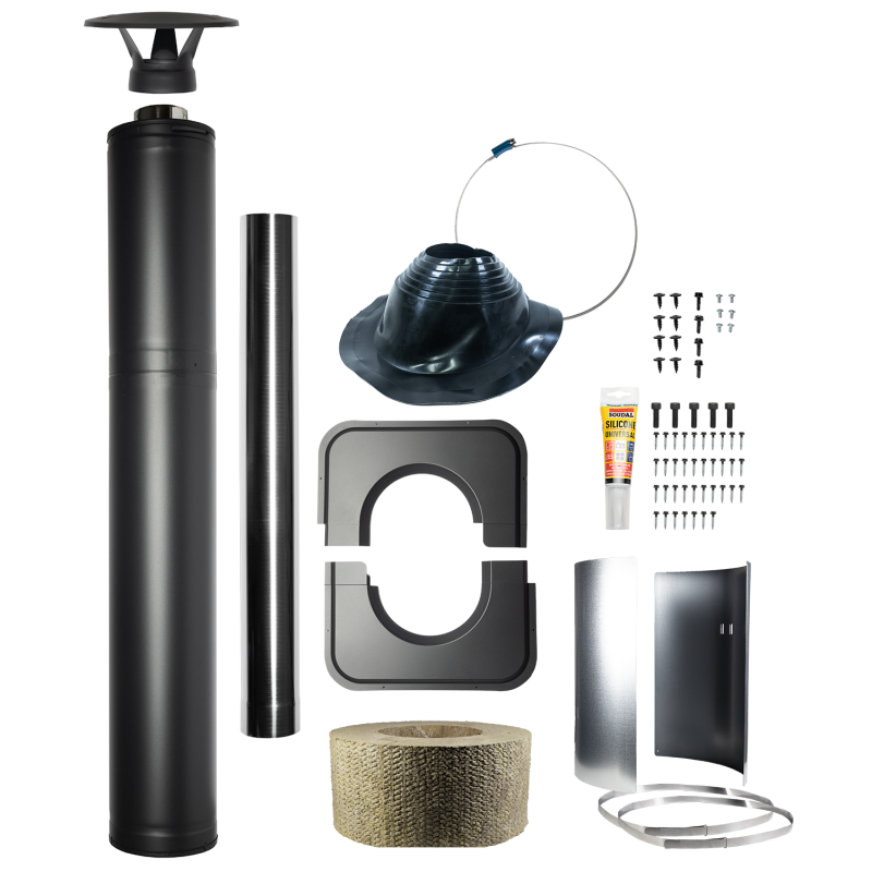 HARVIA szigetelt acél kéménygarnitúra, fekete