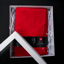 Törölköző díszdobozban, HARVIA, 70 x 140 cm, piros  Törölköző díszdobozban, HARVIA, 70 x 140 cm, piros
