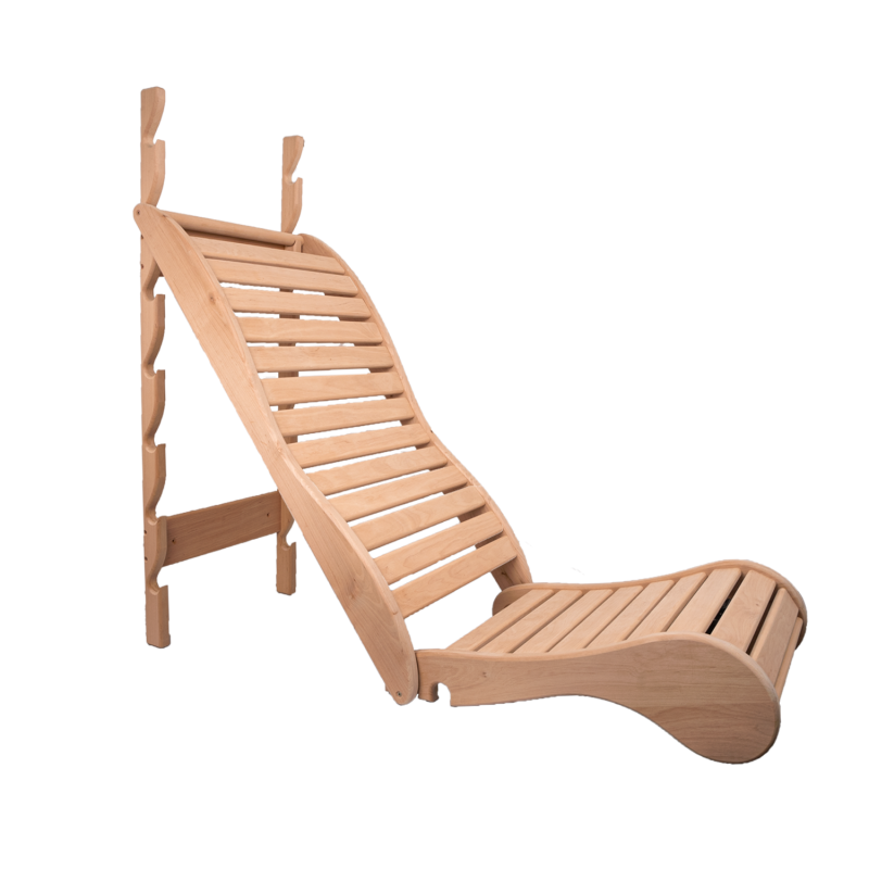 Relaxációs emeletes szauna, fekete éger
