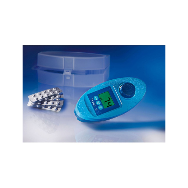 Elektronikus teszter tablettákkal Scuba II Cl össz/Cl mentes/Ph/Alk/Stabilizátor