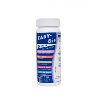 Easy-Dip 5 az 1-ben víztesztcsíkok, pH/CL/BR/Stabilizátor/Lúgosság/Keménység tesztelés