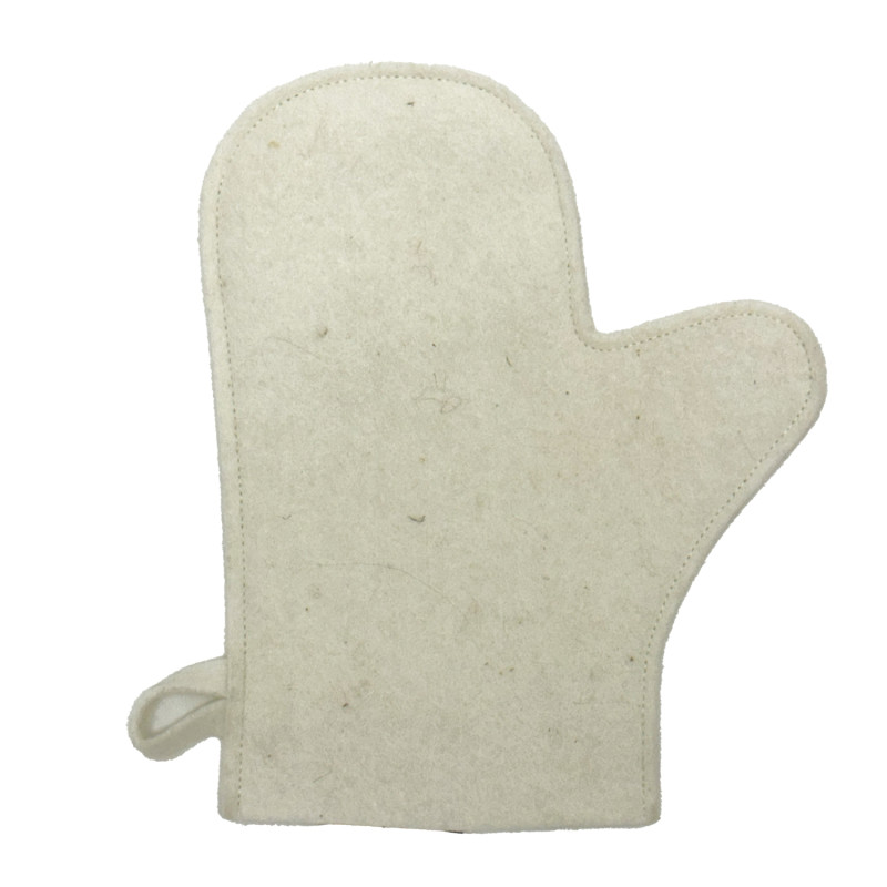 Gyapjú kesztyű szaunához, fehér